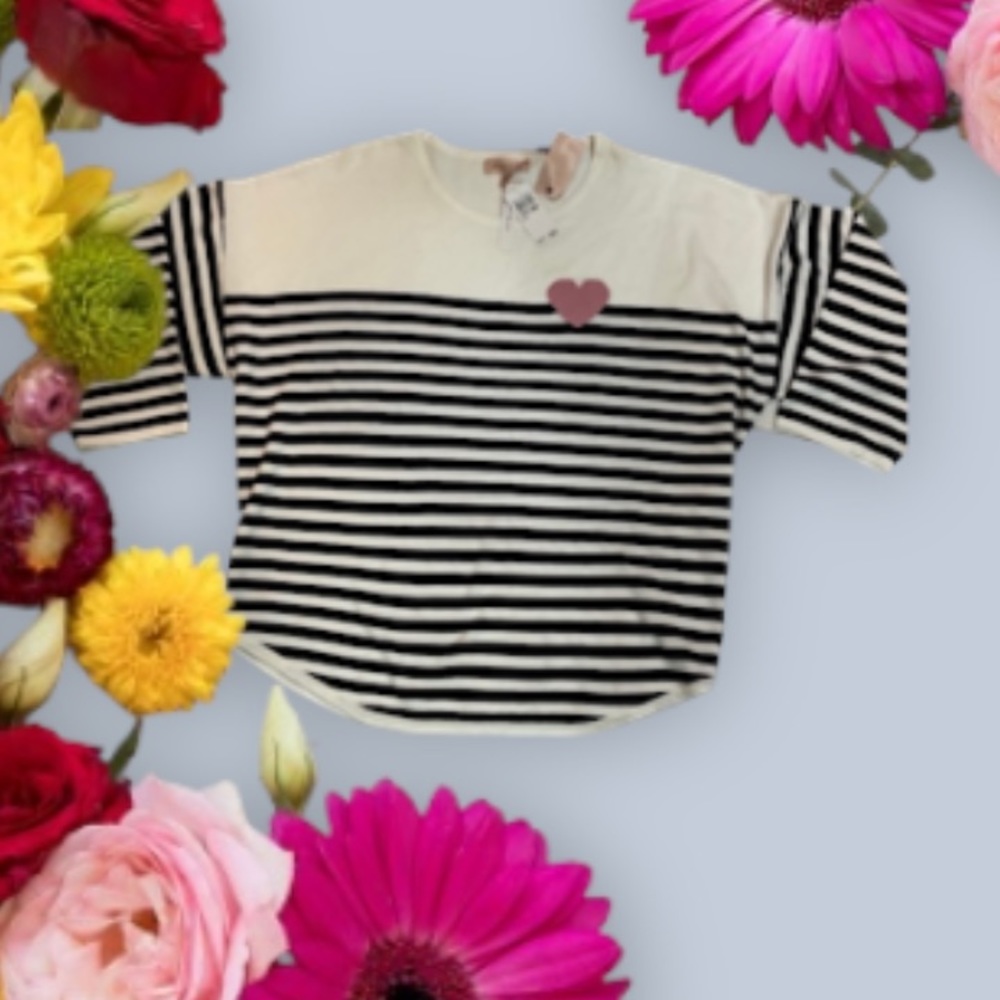 PHILOSOPHY WOMENS SWEATER WITH HEART SIZE 3X NWT CREAM & BLACK WITH PINK HEART